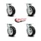 Service Caster 6 Inch Rubber on Aluminum Wheel Swivel Caster Set with Ball Bearings SCC SCC-30CS620-RAB-4 - alternate 2